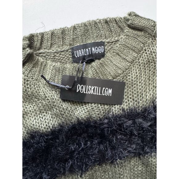 Dolls Kill Current Mode Pretty Pessimist Oversized Sweater Small - Picture 4 of 5